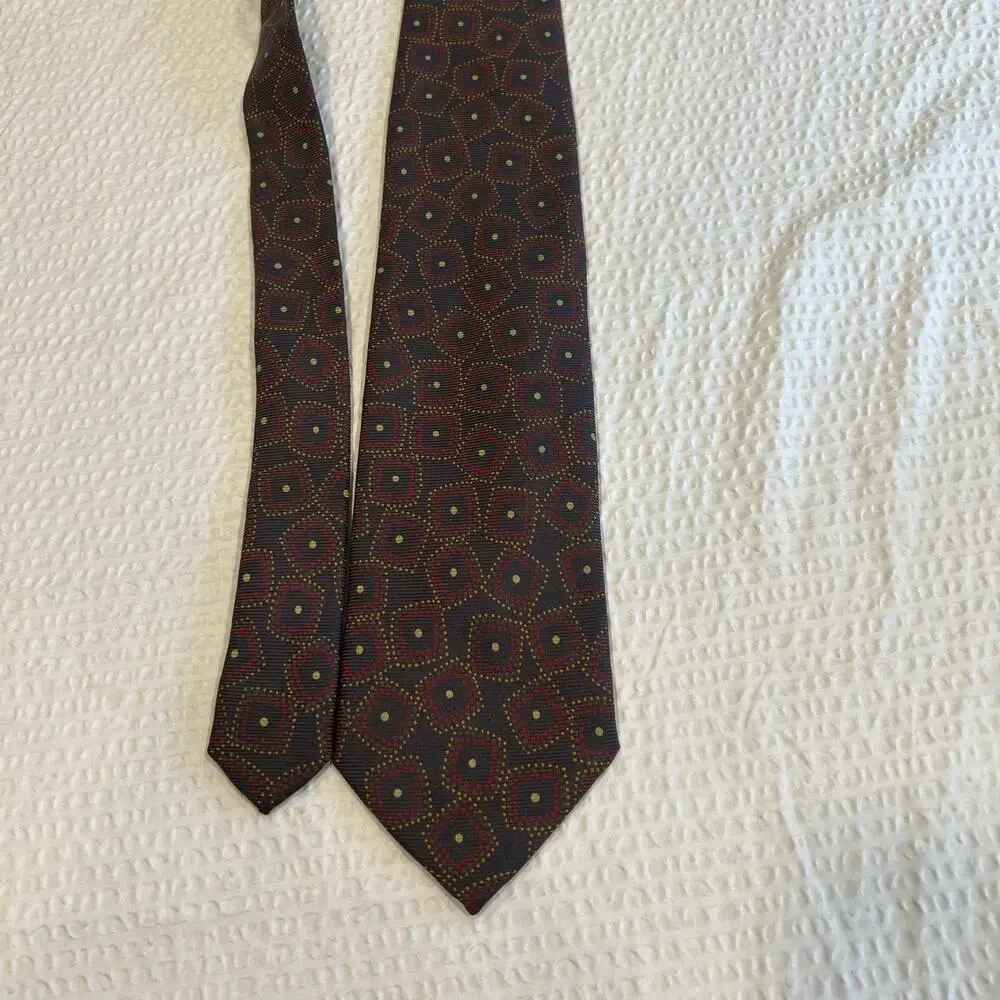 Ermenegildo Zegna tie burgundy and dark brown 100% silk